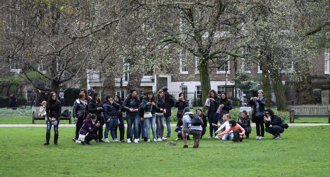 A Tourist Group Discovering the Wonders of London by Ian Veitzer