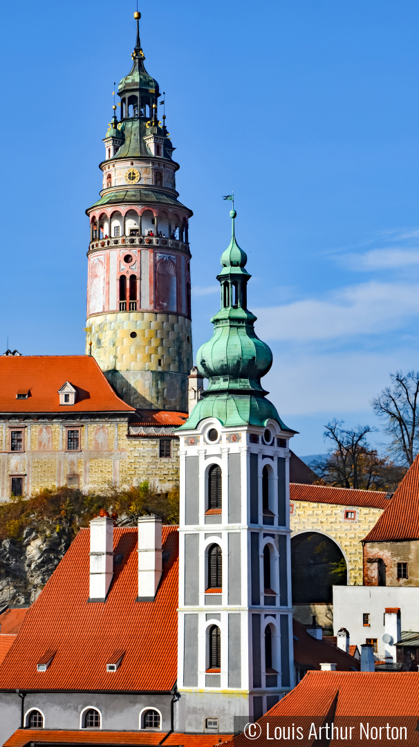 Czeck Towers In Ceskey Krimlov by Louis Arthur Norton