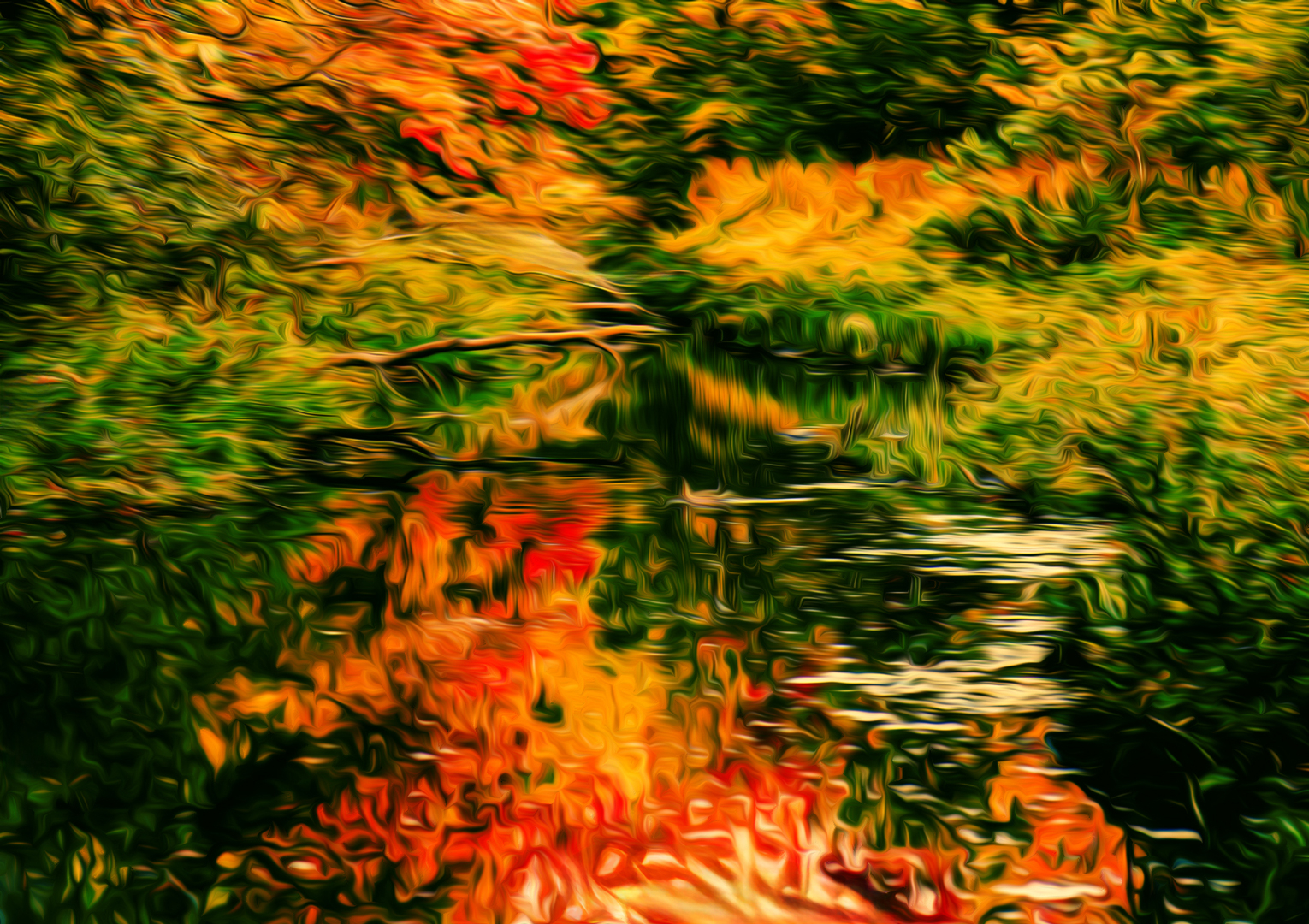 Fall Stream - Monet Style by Ian Veitzer