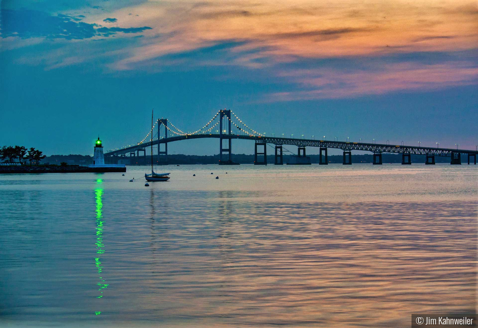 Goat Island Lighthouse, Newport Harbor, Rhode Island by Jim Kahnweiler