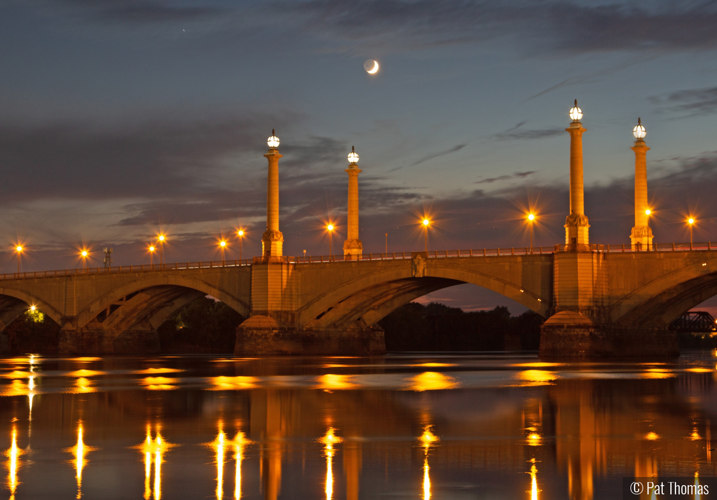 Moon Over Memorial Bridge by Pat Thomas
