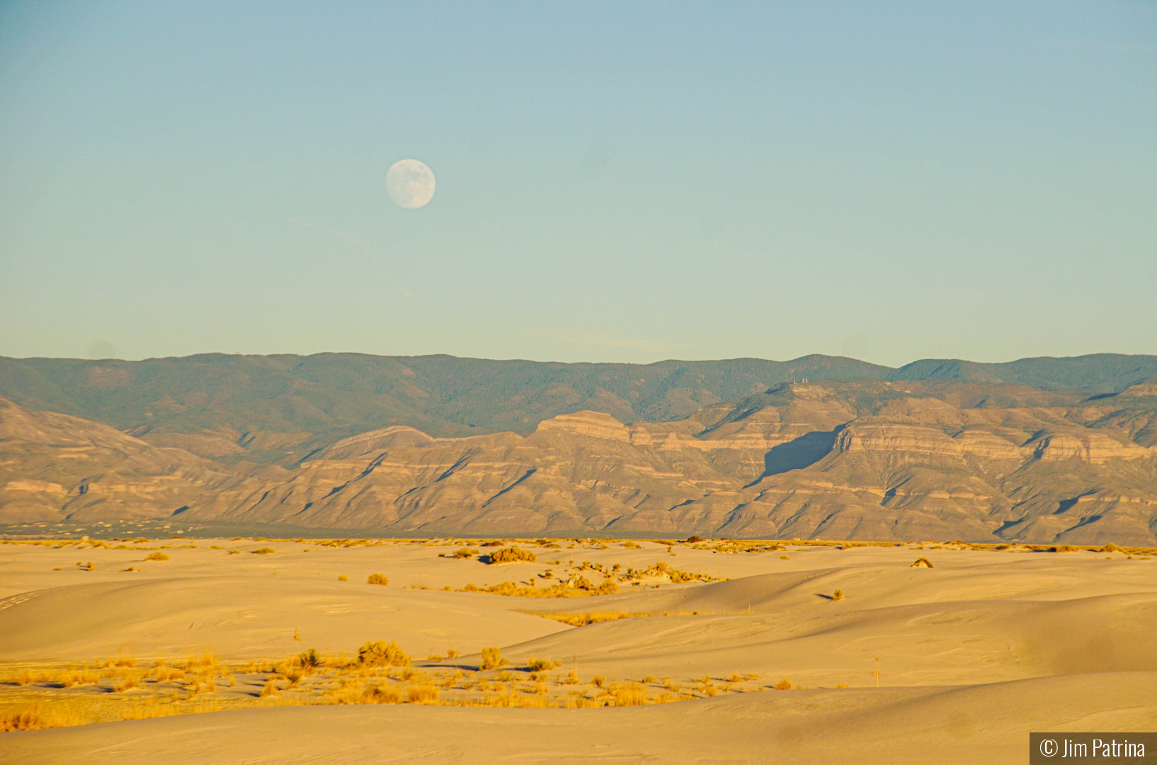 Moon Rise over White Sands NP by Jim Patrina