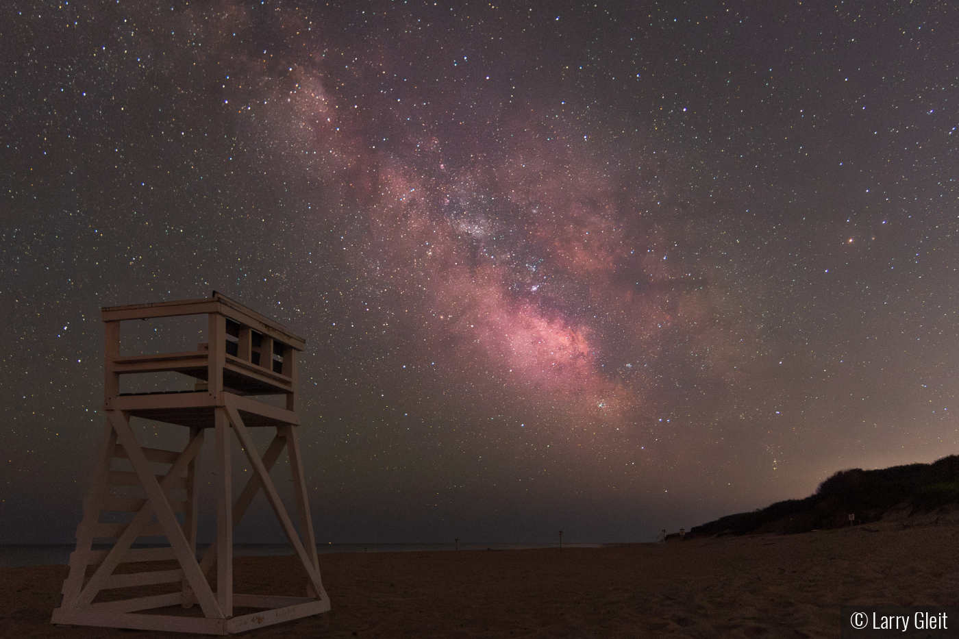 Night Sky @ Coast Guard Beach, MA by Larry Gleit