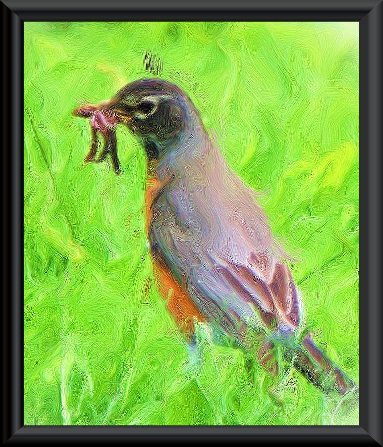 Painting of Robin by Charles Hall