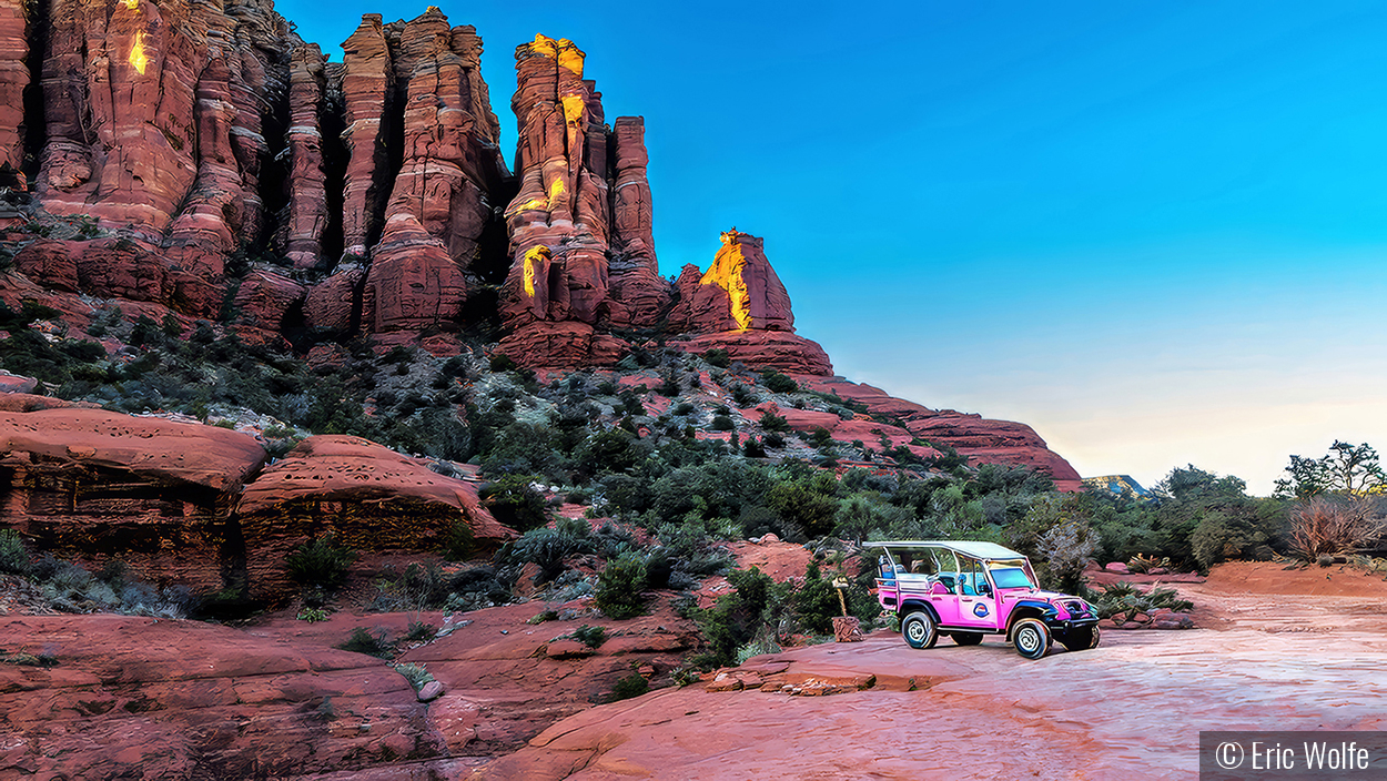 Pink Jeep, Sedona by Eric Wolfe
