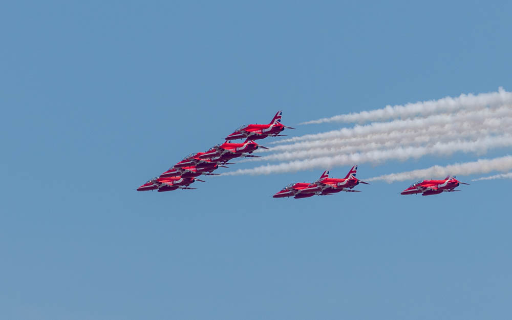 Red Arrows over Boston by Tim Abbuhl