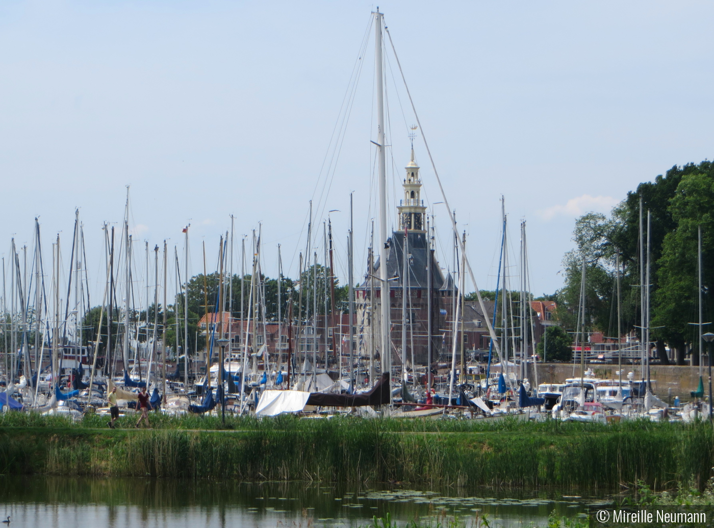 Sailboats in Hoorn Harbor, Netherlands by Mireille Neumann