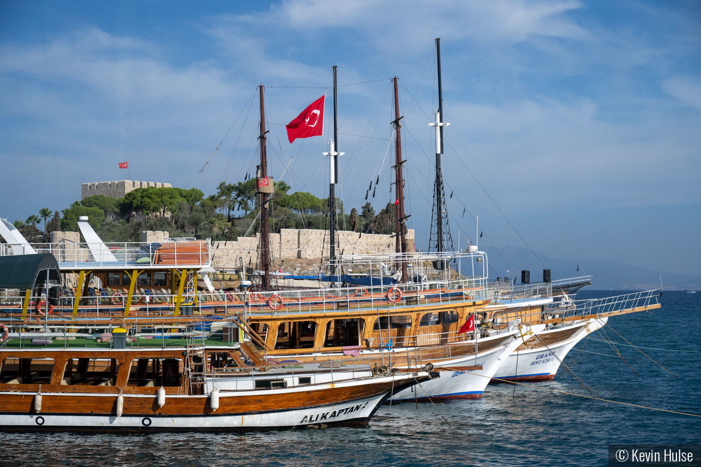 Tour Boats of Kusadaski Turkey by Kevin Hulse