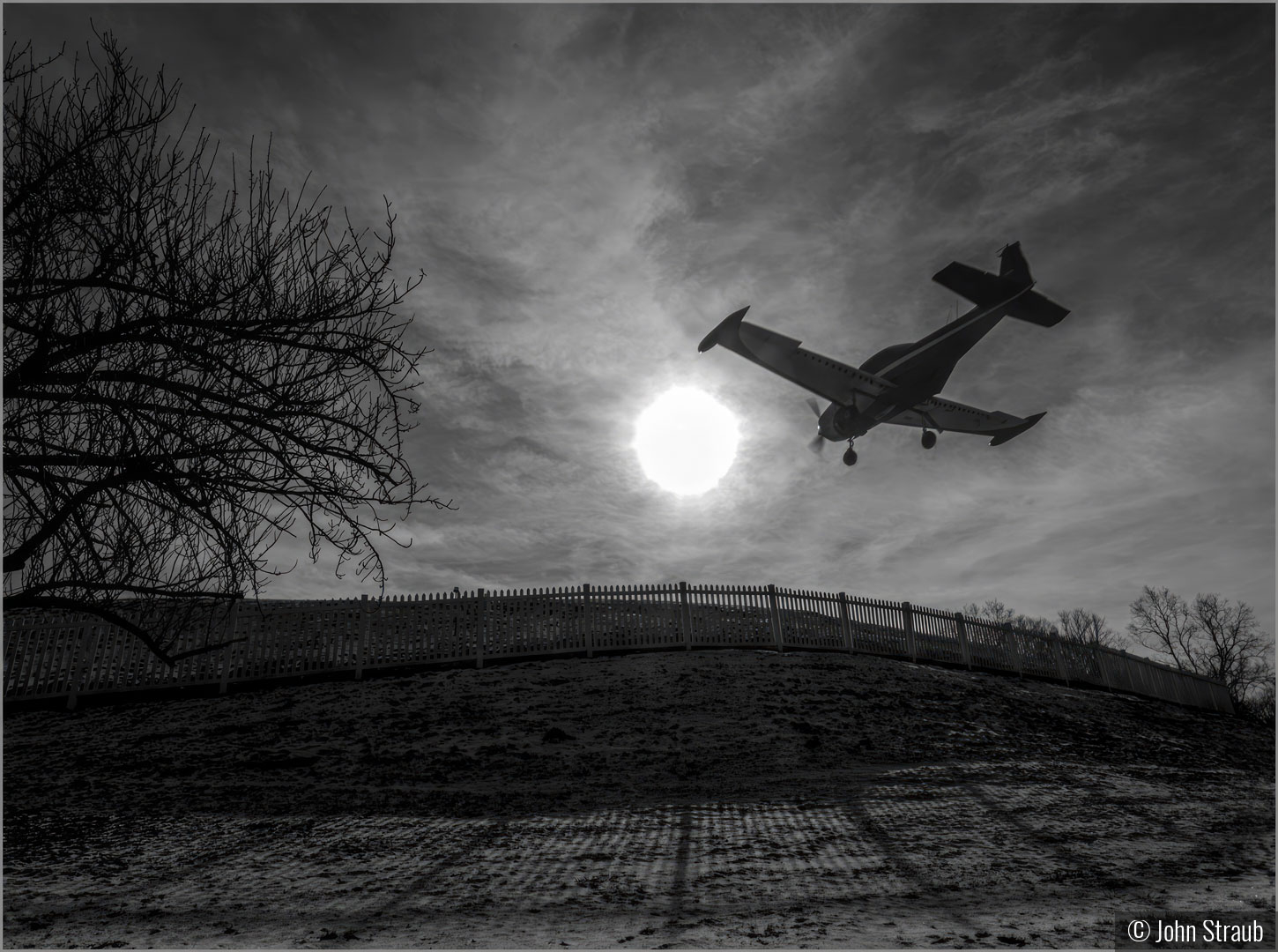 Winter Landing, Chester Airport by John Straub