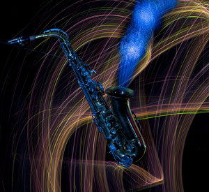 Blowing out some blues - Photo by Richard Busch