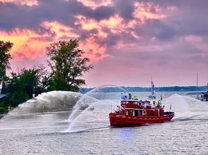 Fireboat Display ON Lake Erie - Photo by Louis Arthur Norton