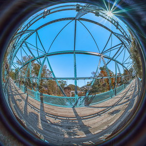 Fish eye view of the flower bridge - Photo by Frank Zaremba MNEC