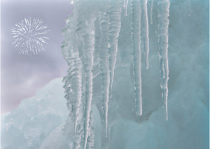 Icicles and Fireworks - Photo by Chip Neumann