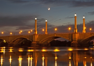 Moon Over Memorial Bridge - Photo by Pat Thomas