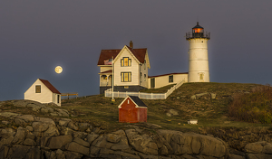Moonrise Over Nubble Light - Photo by Mark Tegtmeier