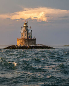 Salon 1st: Race Rock Lighthouse in Choppy Seas by John Straub