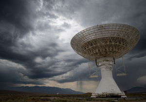 Class B 2nd: Storm passing the Owens Valley 40-Meter Radio Telescope by Kevin Hulse